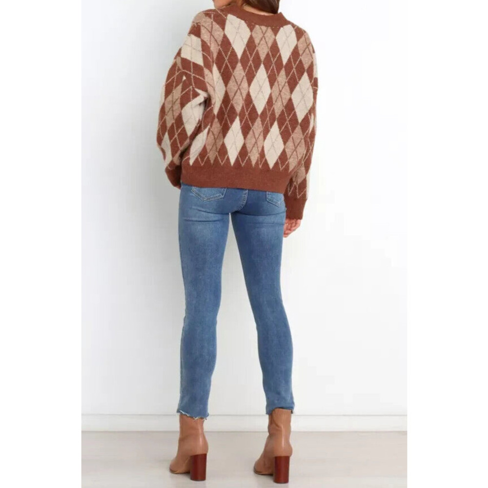 Petal & Pup BRITNEY Long Sleeve CARDIGAN- BROWN, MEDIUM - Picture 2 of 2